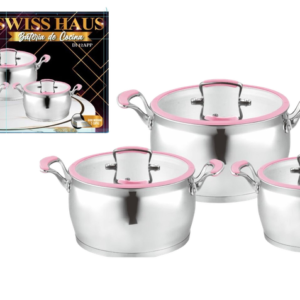 JUEGO DE CACEROLAS 6PZ SWISS HAUS
